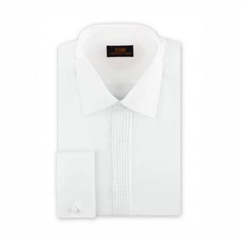 Steven Land | Sharp Pleat Tuxedo Dress Shirt | White | TA2043