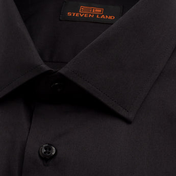 The Next Generation Satin Dress Shirt | 100% Cotton | Modern Point Collar | Black