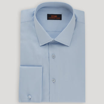 The Next Generation Satin Dress Shirt | 100% Cotton | Modern Point Collar | Sky Blue