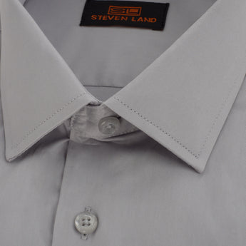 The Next Generation Satin Dress Shirt | 100% Cotton | Modern Point Collar | Silver