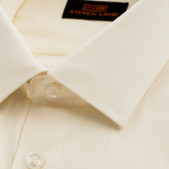 The Next Generation Satin Dress Shirt | 100% Cotton | Modern Point Collar | Cream