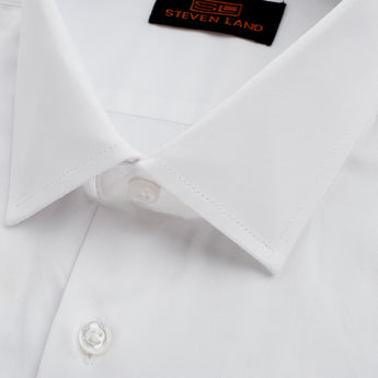 The Next Generation Satin Dress Shirt | 100% Cotton | Modern Point Collar | White