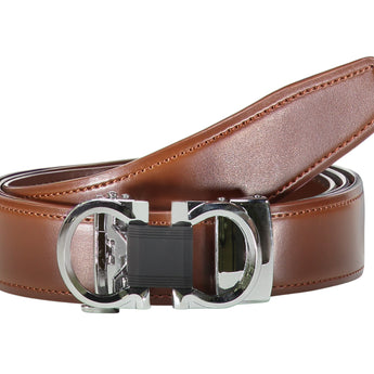 Steven Land Belt | Genuine Leather | Buckle with Clip | Amber