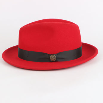 The Bowery Fedora | Felt Hat | Red