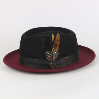 The Broadway Fedora | Felt Hat | Burgundy And Black