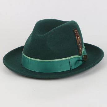 The Bogart Fedora | Felt Hat  | Forest Green