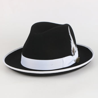 The Domingo | Fine Australian Wool Fedora Hat with Snap Brim | Black