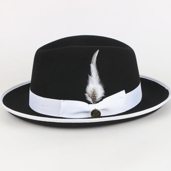 The Domingo | Fine Australian Wool Fedora Hat with Snap Brim | Black