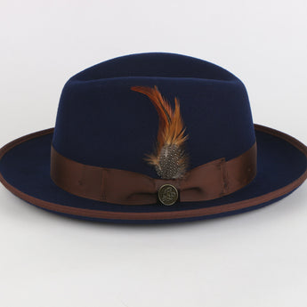 The Domingo | Fine Australian Wool Hat with Snap Brim | Navy