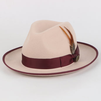 The Domingo | Fine Australian Wool Hat with Snap Brim | Rose