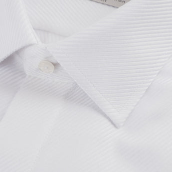 The River Twill Dress Shirt | Elite Collection | Double Woven Cotton | Button Cuff | White