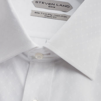 The Luxury Argyle Dress Shirt | Elite Collection | Double Woven Cotton | French Cuff | White