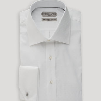 The Luxury Argyle Dress Shirt | Elite Collection | Double Woven Cotton | French Cuff | White