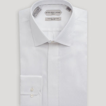 The Opulence Dress Shirt | Elite Collection |  Double Woven Cotton | Button Cuff | White