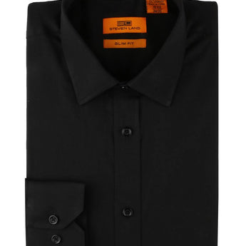 Steven Land Performance Stretch Dress Shirt | Slim Fit | Black