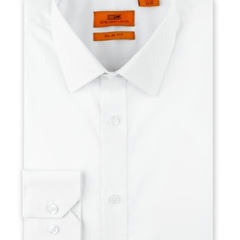 Steven Land Performance Stretch Dress Shirt | Slim Fit | White