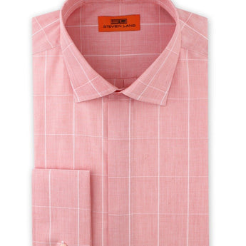 Dress Shirt | DC1937 | Cotton Blend | Classic Fit | Spread Collar | French Square Cuff | Peach