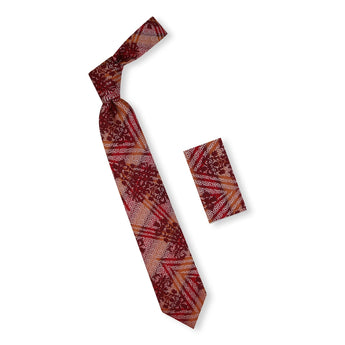 Steven Land Big Knot Tie |100% Silk | ornamental Tie & Pocket Square