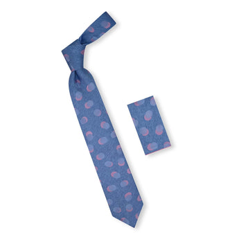 Steven Land Big Knot Tie |100% Silk | Polka Deco Tie & Pocket Square