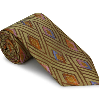 Steven Land Big Knot Tie |100% Silk | Chrysler Deco Tie & Pocket Square