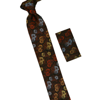 Steven Land | 100% Silk | Pierre Floral Tie & Pocket Square