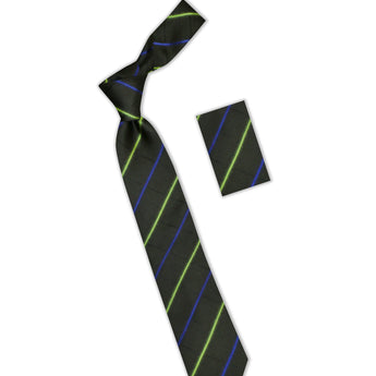 Steven Land | 100% Silk | Neon Tie & Pocket Square