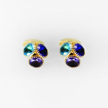 Steven Land Cufflinks | Trio Style | Gold and Multi Crystal Gemstone