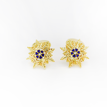 The Winter Cufflinks Set | Blue Stones set in Gold