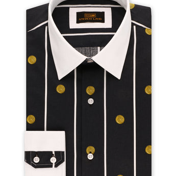 Steven Land | Greek Medallion Dress Shirt | Black