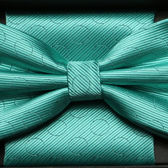 Solid Textured Bow Ties and Hankey Set