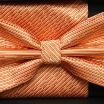 Steven Land | Solid Textured Bow Ties and Hankey Set | Peach