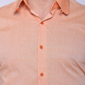 Steven Land | Melange Dot Shirt | Club Collar With Tab