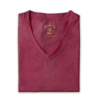 Steven Land | T-Shirt | V – Neck | Brushed Ultra Soft | Berry