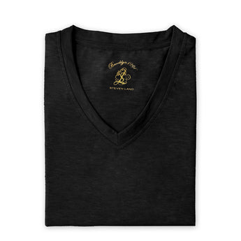 Steven Land | T-Shirt | V – Neck | Brushed Ultra Soft | Black