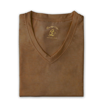 Steven Land | T-Shirt | V – Neck | Brushed Ultra Soft | Brown