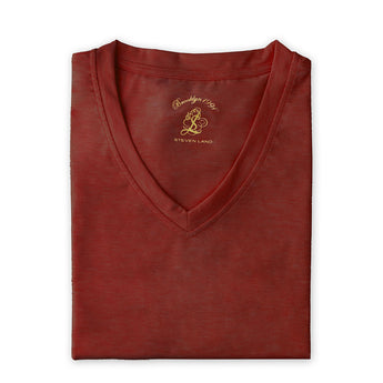 Steven Land | T-Shirt | V – Neck | Brushed Ultra Soft | Burgundy