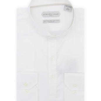 Steven Land Elite | Napoli Banded Collar Non Iron Half-Button Placket Dress Shirt