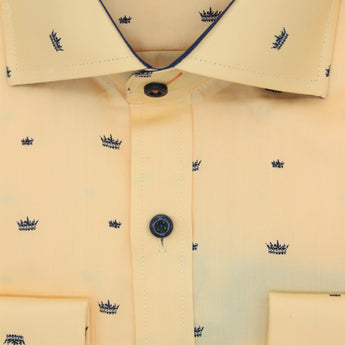 Semi Spread Collar Crown Cotton Dress Shirt