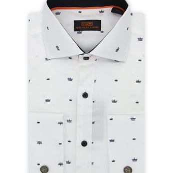 Steven Land | Semi Spread Collar Crown Cotton Dress Shirt