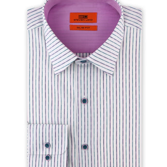 Contrast Stripe Dress Shirt for Men | Sea Foam