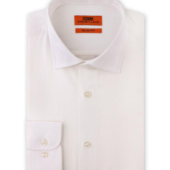 Orange Label | Cotton Blend Spread Collar with Button Cuff Shirt for Men | Eggshell