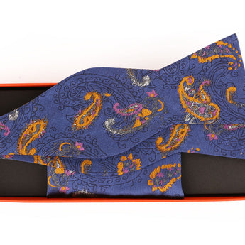 Steven Land 100% Silk Self Bow Tie and Hanky Set