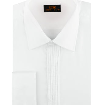 Steven Land | Sharp Pleat Tuxedo Dress Shirt | Color White