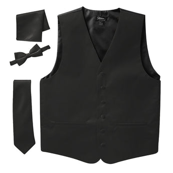 Steven Land Solid 4-pc. Vest with Matching Tie, Bowtie & Pocket Square