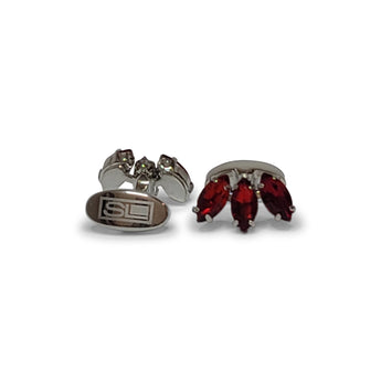 Steven Land Cufflinks | Three Red Gemstones