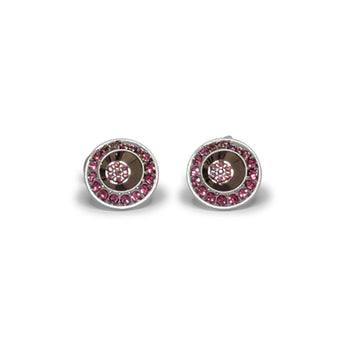 Steven Land Cufflinks | Spiral Design | Pink Gemstones set in Silver