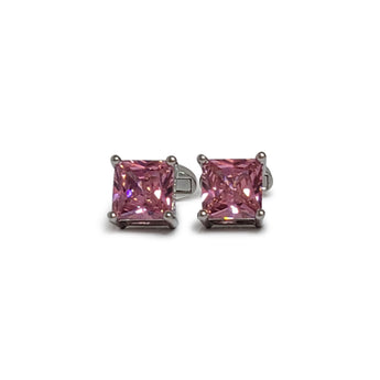 Steven Land Cufflinks | Square Stone in Pink