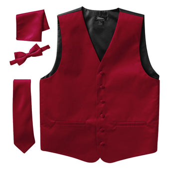 Steven Land Solid 4-pc. Vest with Matching Tie, Bowtie & Pocket Square